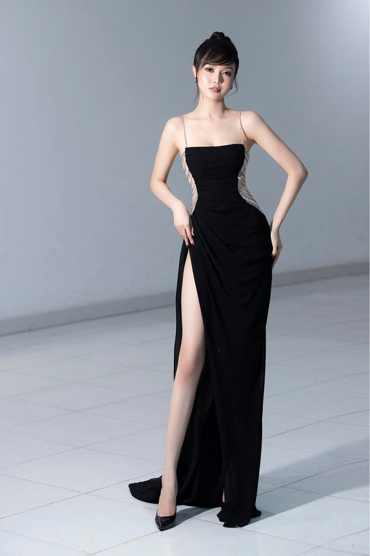 Sleeveless Draped Fitted Dress