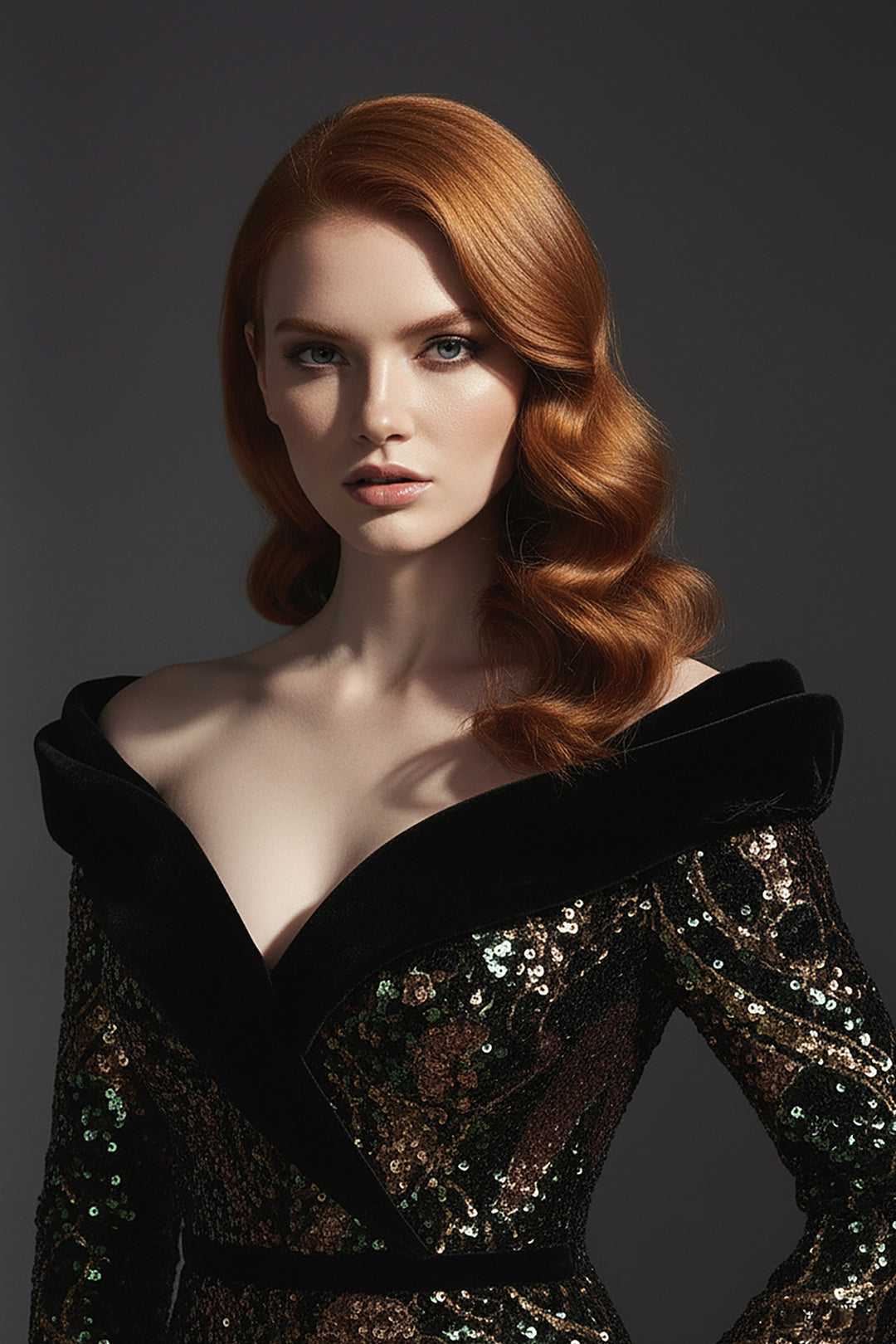 Off-The-Shoulder Sculpted Collar Mermaid Dress