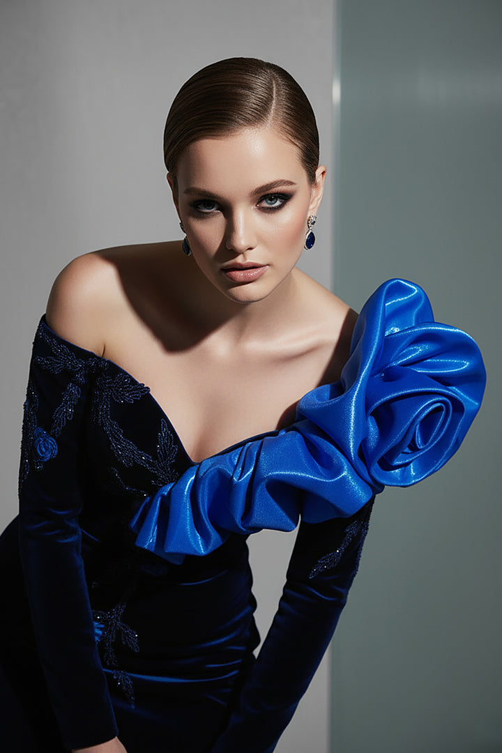 Mermaid Dress with Off-The-Shoulder Neckline