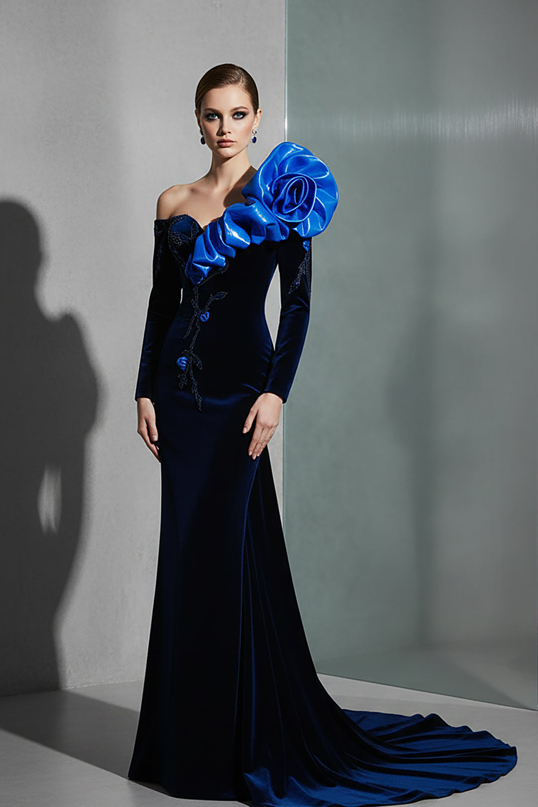 Mermaid Dress with Off-The-Shoulder Neckline