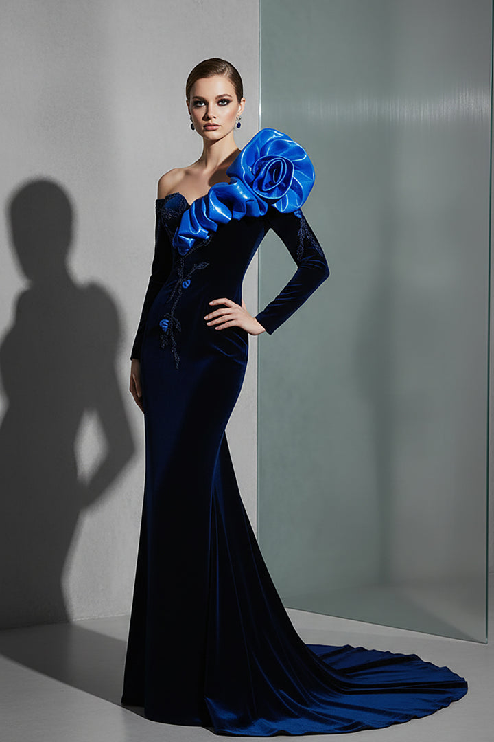 Mermaid Dress with Off-The-Shoulder Neckline