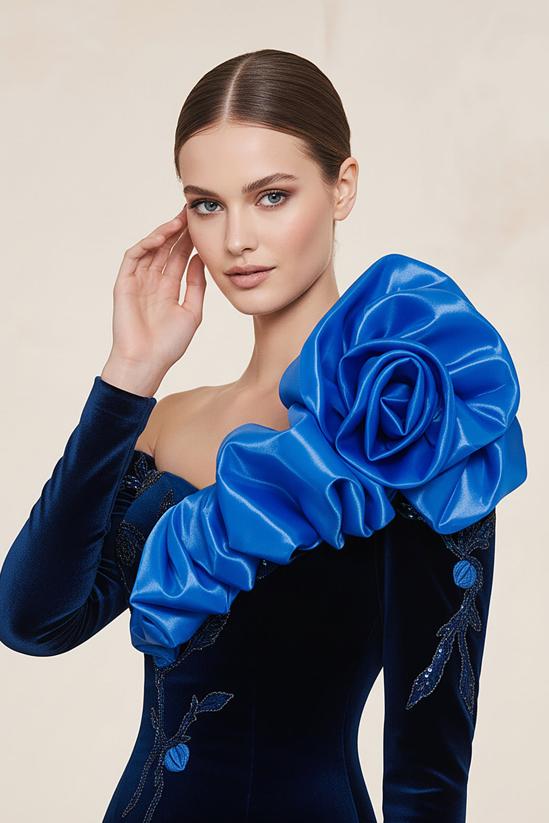 Mermaid Dress with Off-The-Shoulder Neckline