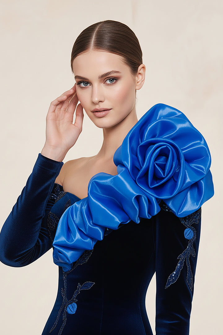 Mermaid Dress with Off-The-Shoulder Neckline