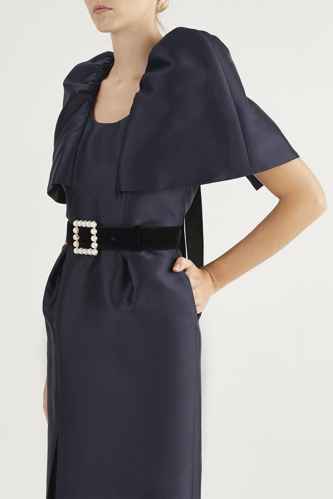 Fitted Dress with Cape Sleeves