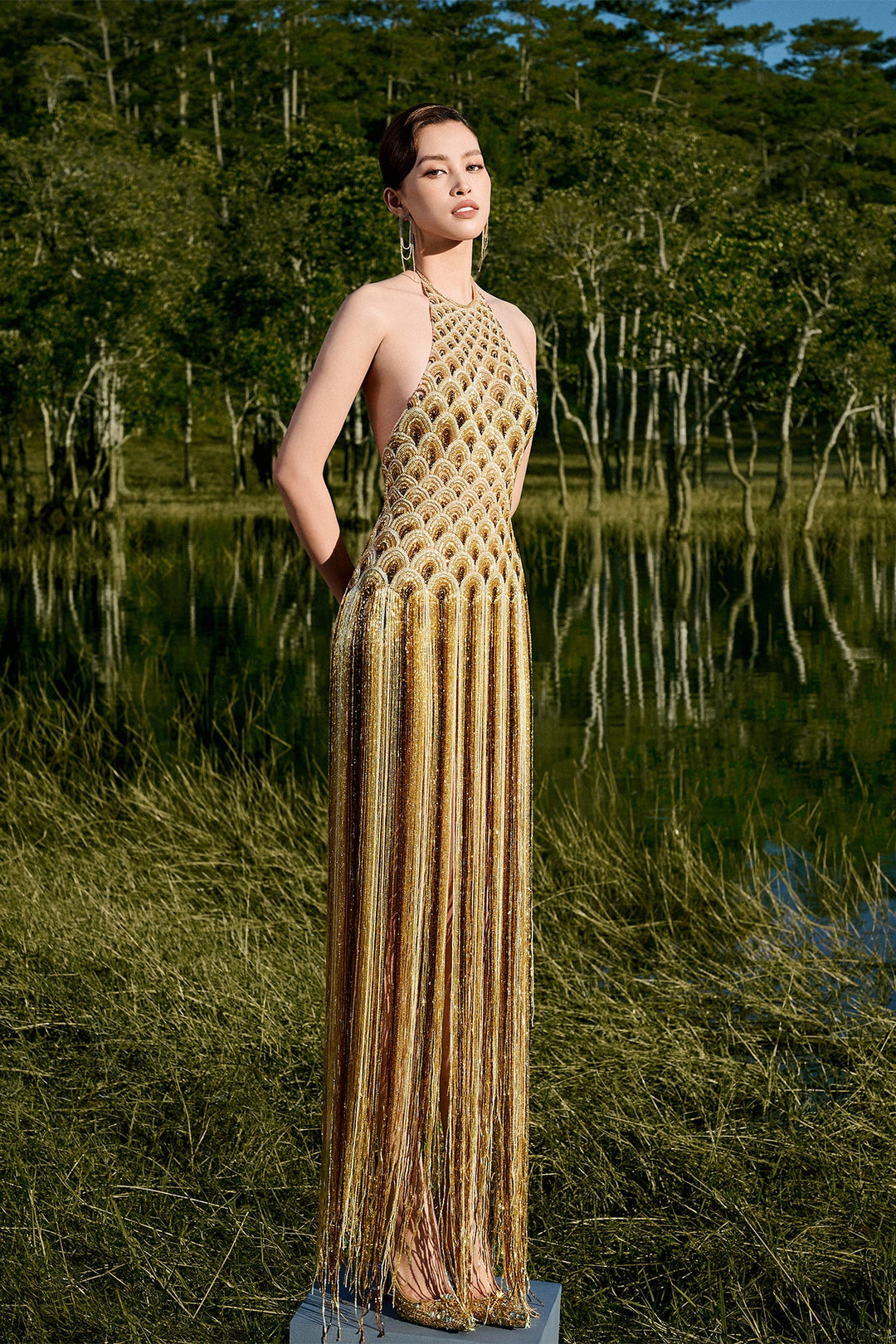 Gold Halter Dress Gold / FR 44 Gold Halter Dress Gold / FR 44
