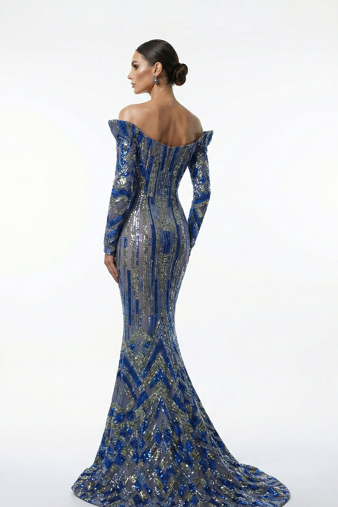 Mermaid Dress with Off-The-Shoulder Neckline