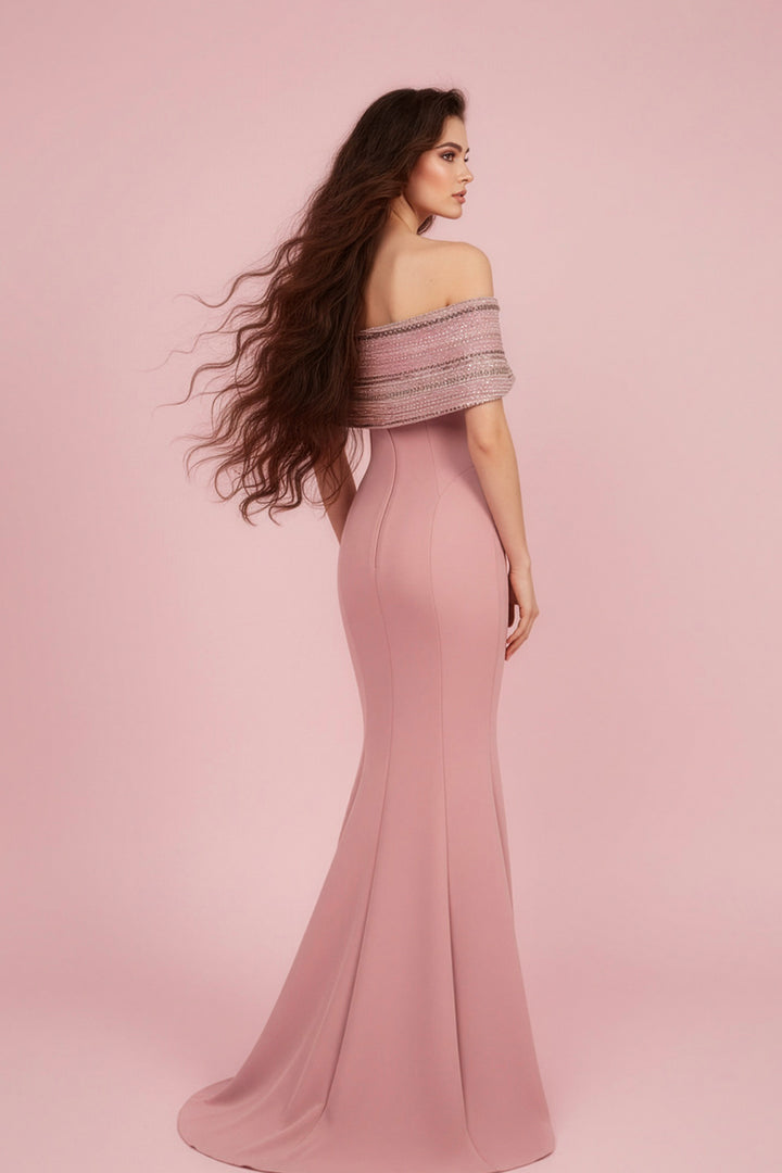 Mermaid Satin Off-The-Shoulder Neckline
