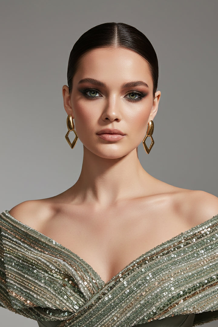 Mermaid Satin Off-The-Shoulder Neckline