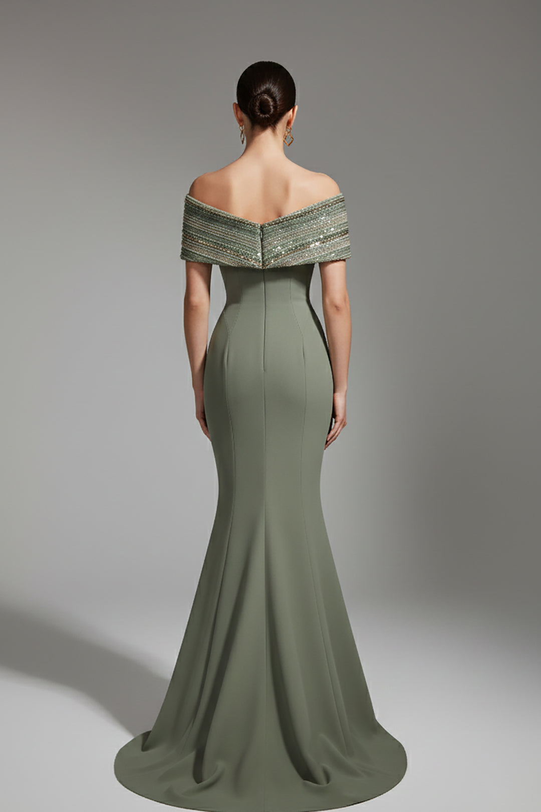 Mermaid Satin Off-The-Shoulder Neckline