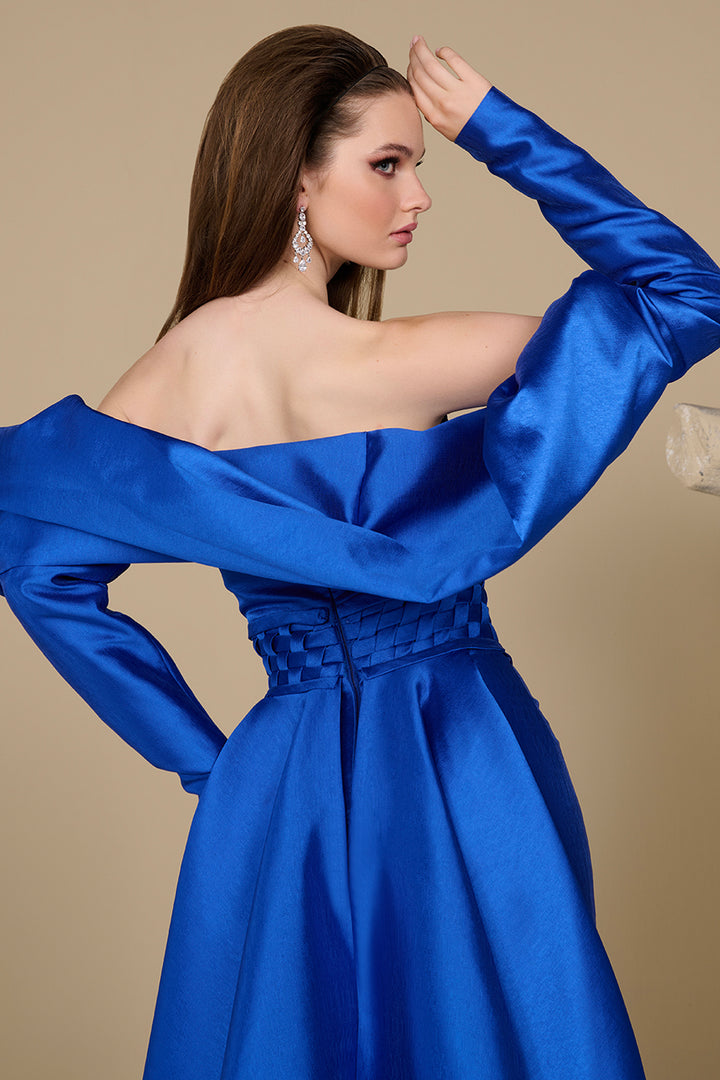 Strapless Corset Dress with Flared Overskirt