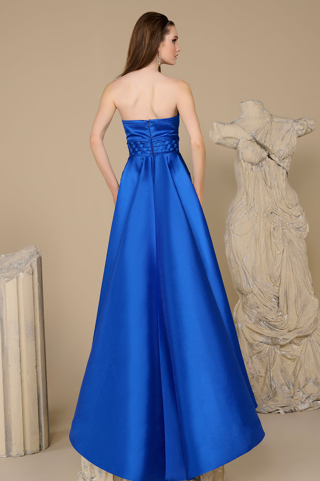 Strapless Corset Dress with Flared Overskirt