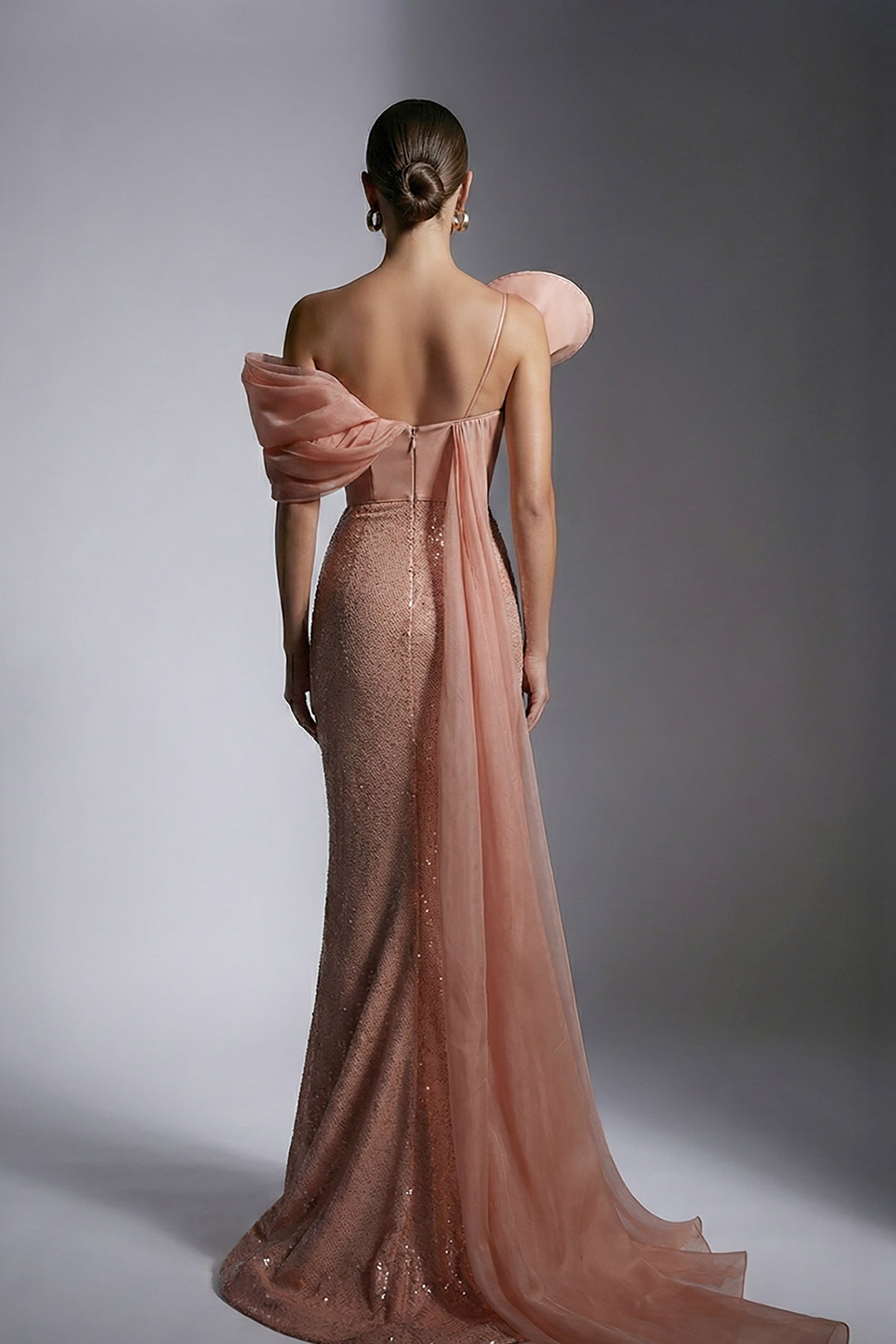 Off-The-Shoulder Mermaid Dress with Sequinned Skirt