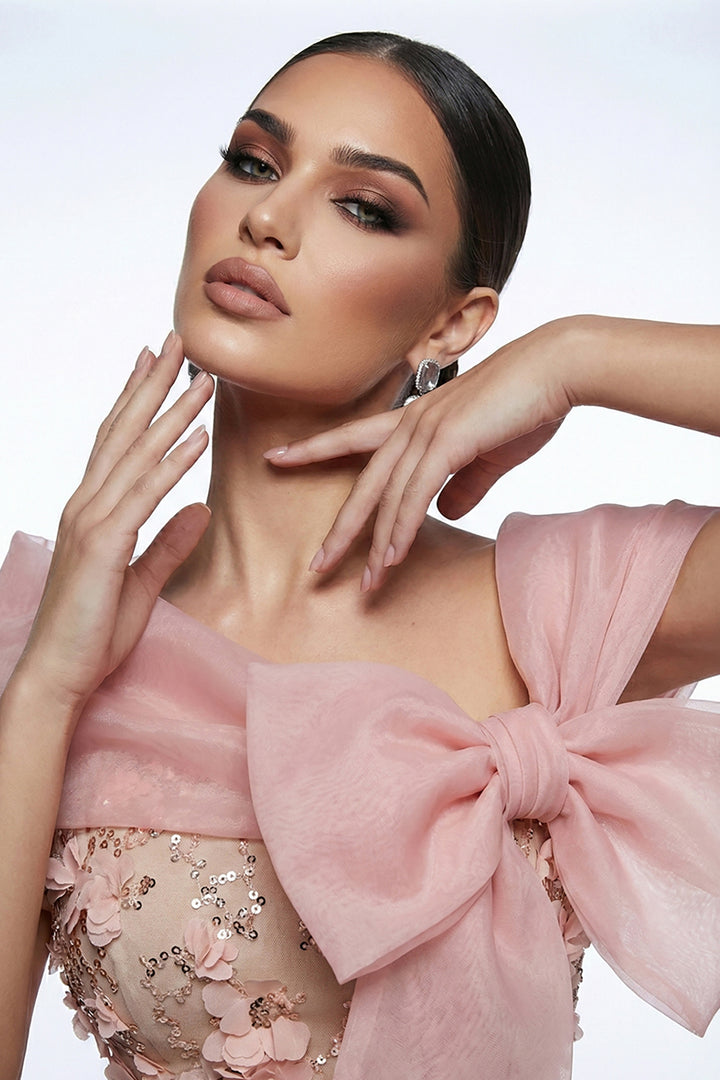 Off-The-Shoulder Mermaid Dress with Embellished Skirt