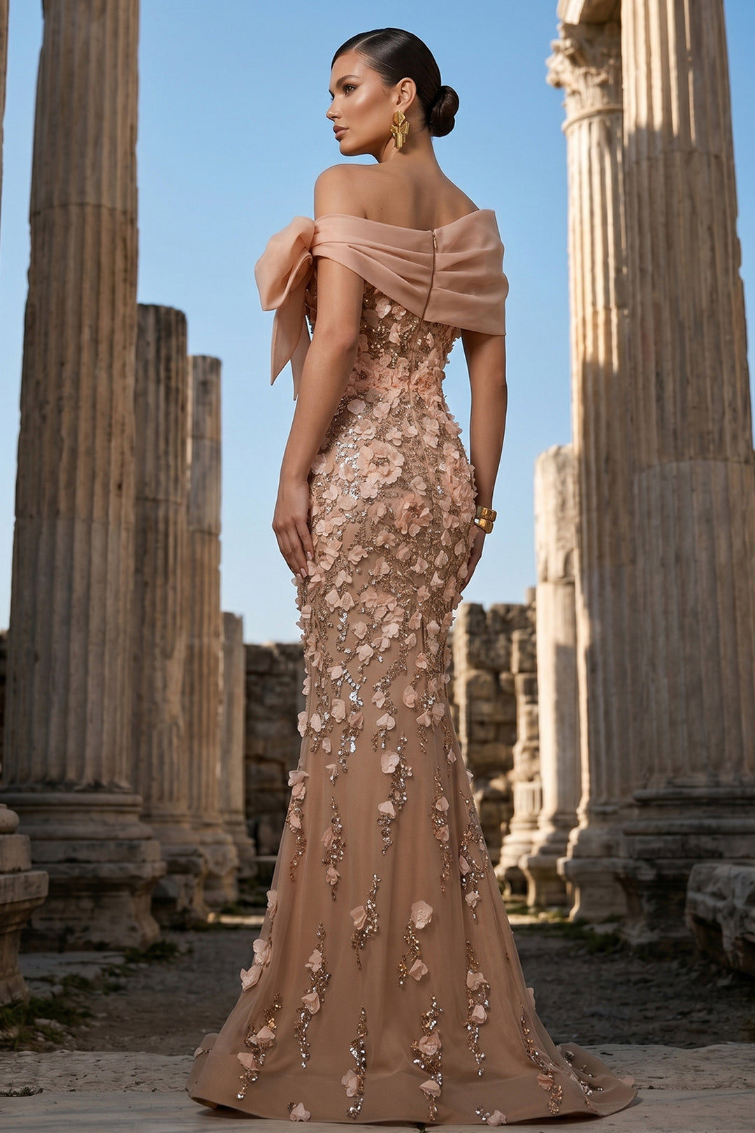 Off-The-Shoulder Mermaid Floor-Length Dress