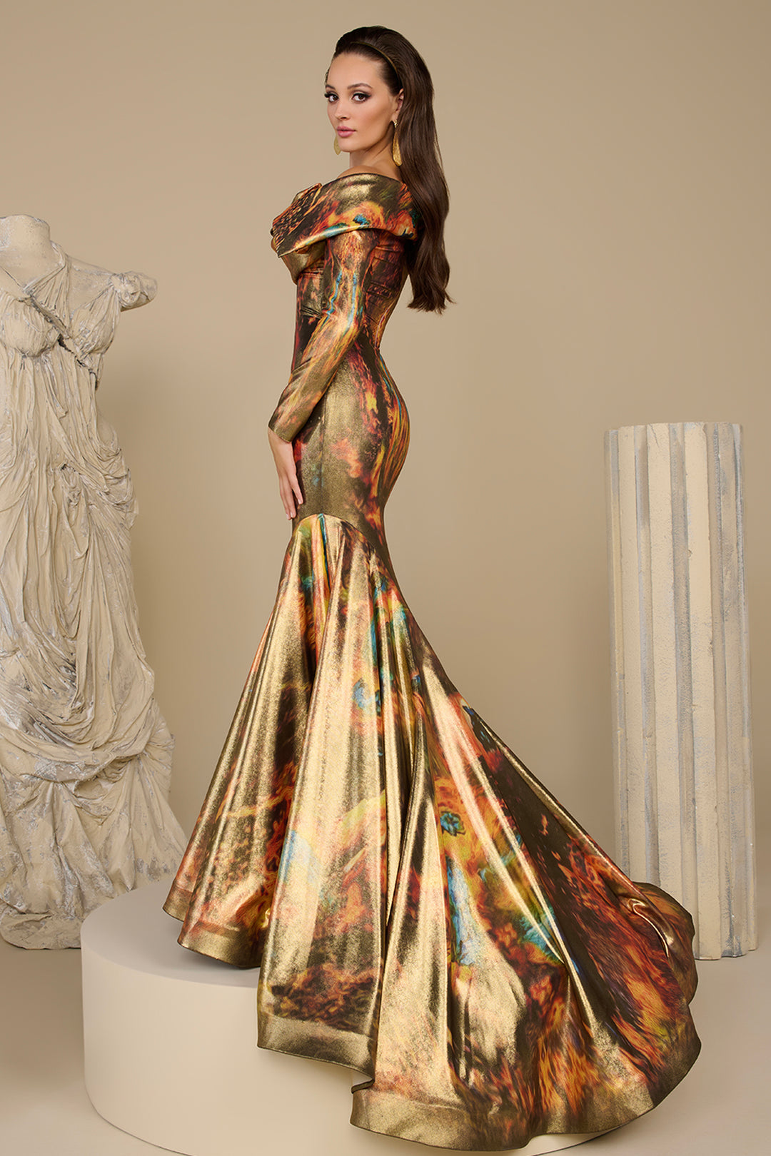Mermaid Dress with Off-The-Shoulder Neckline