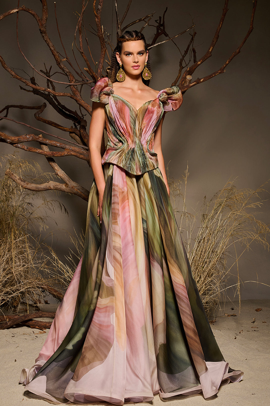 flowing a line dress Carolina A & M Enterprises Bridal