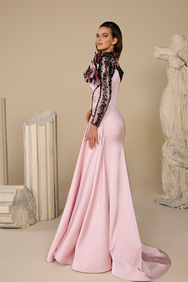 Fitted Mermaid Dress with Embroidered Beading