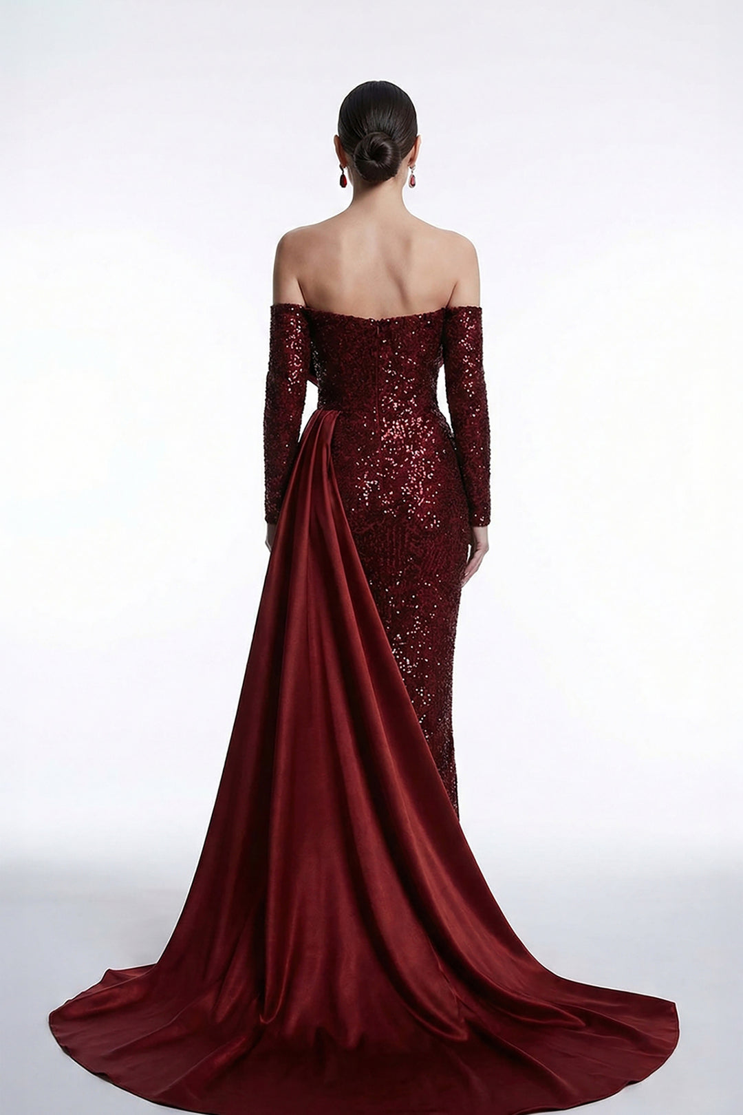 Off-The-Shoulder Mermaid Dress with Bold Architectural Collar