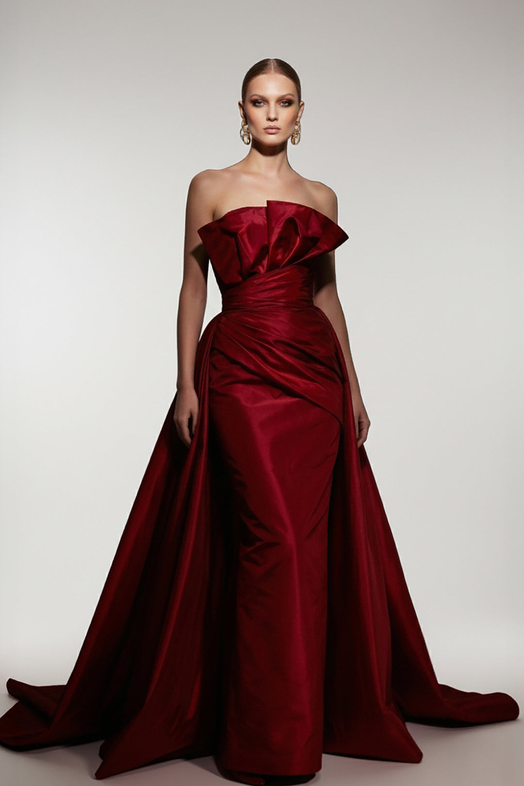 a line dress with fitted bodice Ladivine 7449W A-Line Fitted Bodice Off the Shoulder Satin Wedding Dress Off White / 16