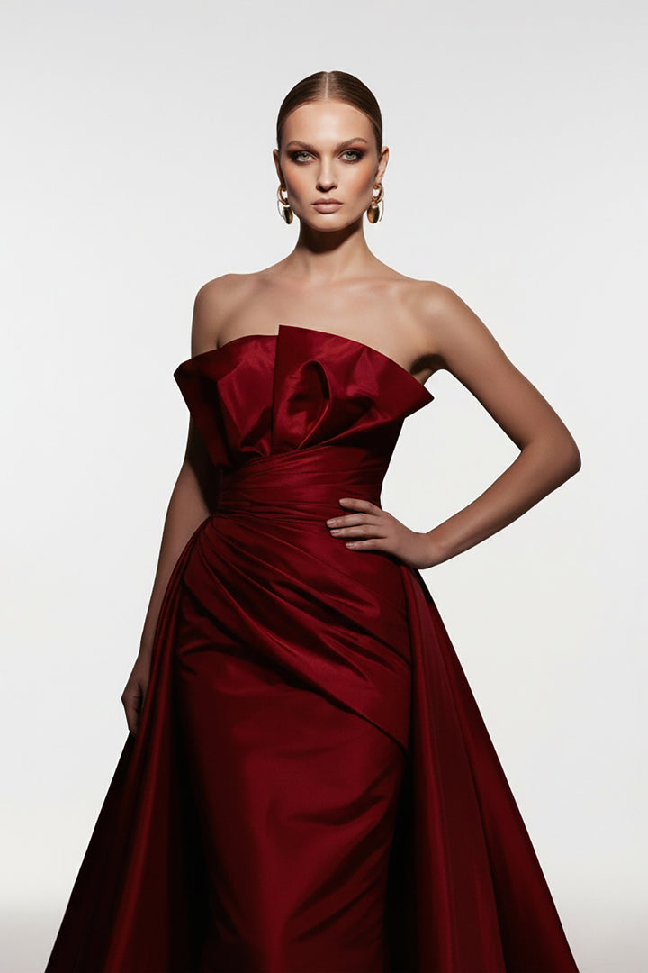 Long A-Line Dress with Fitted Bodice