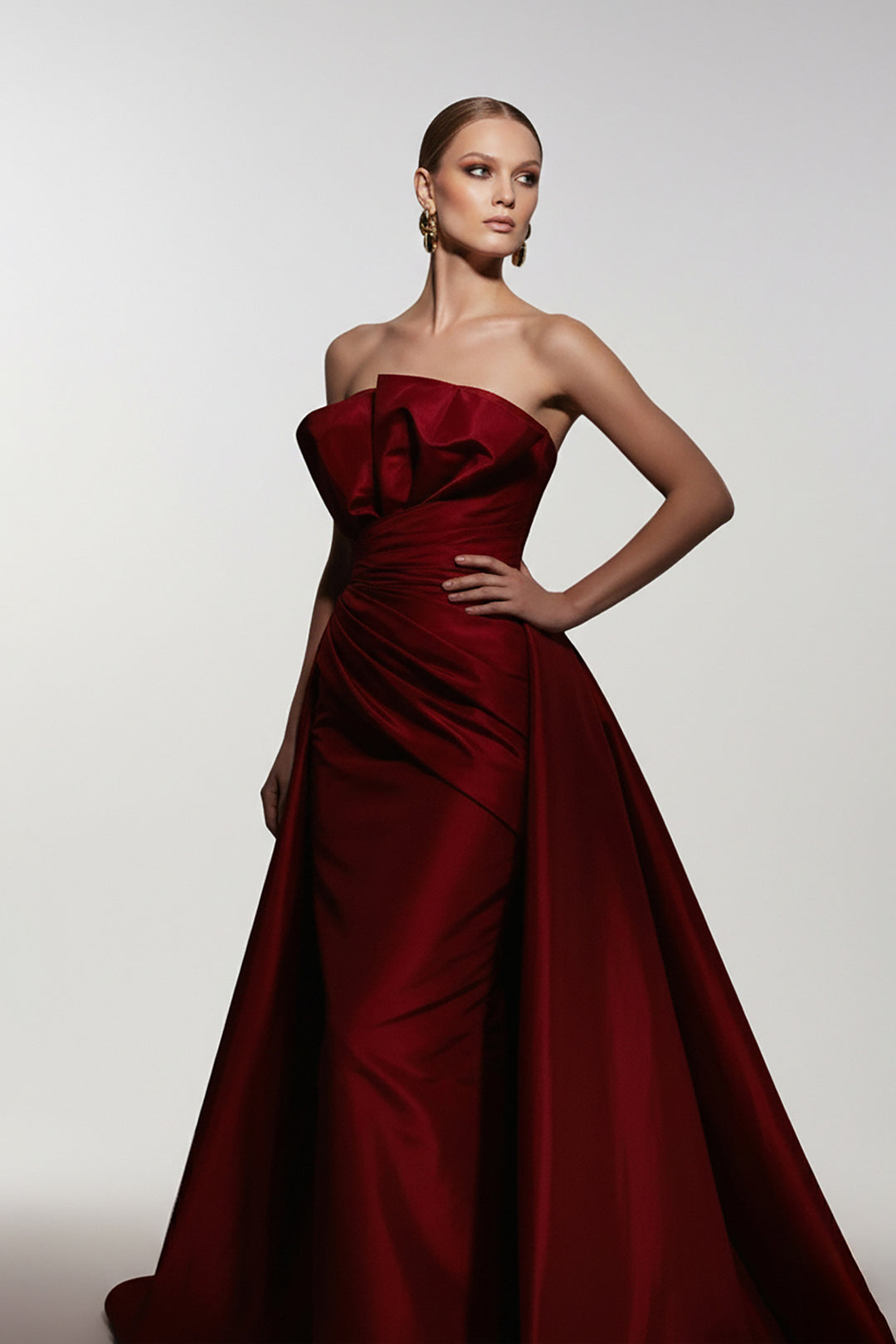 Long A-Line Dress with Fitted Bodice