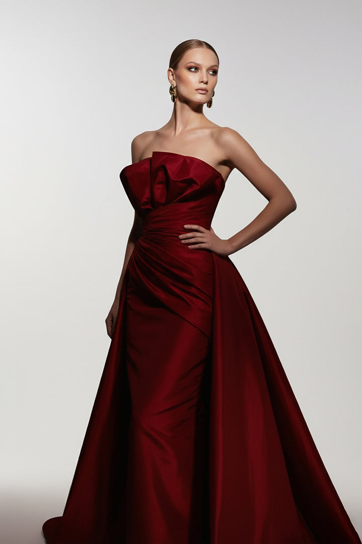 Long A-Line Dress with Fitted Bodice