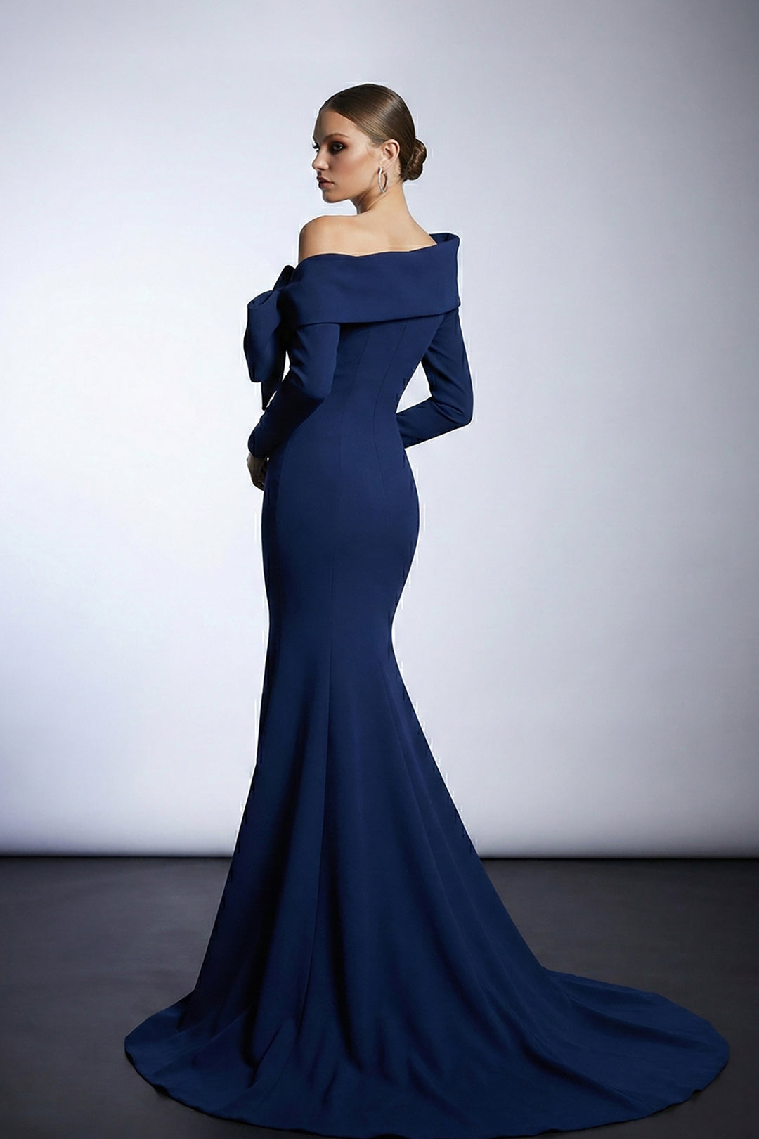 Off-The-Shoulder Mermaid Dress with Sculpted Bodice