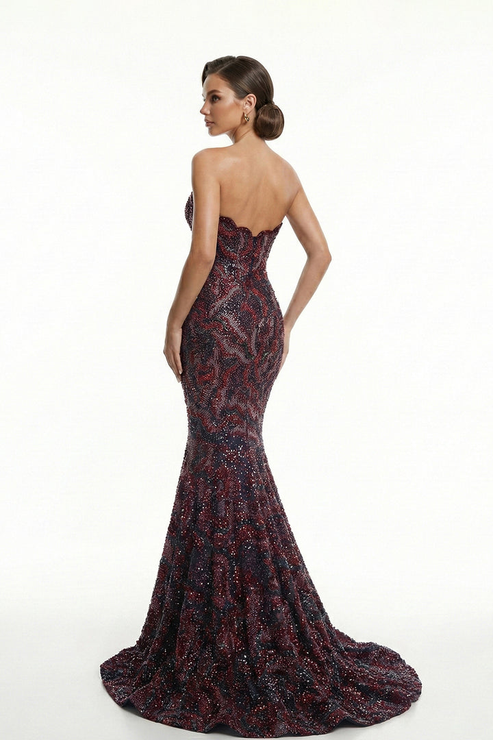 Strapless Mermaid Dress with Crystal Embellished Bodice