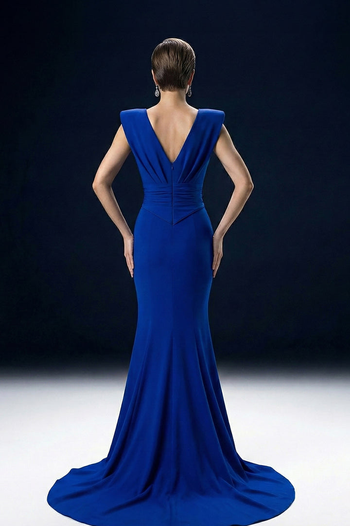 Mermaid Dress with Structured V-Neck Bodice