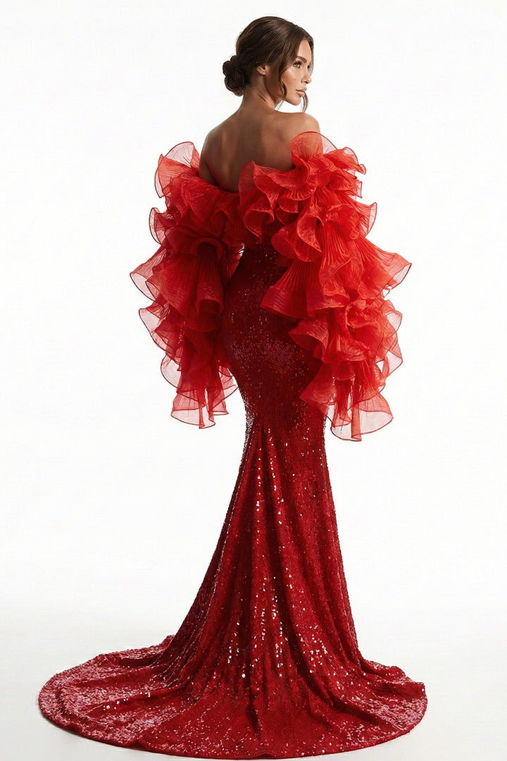 Plunging Sweetheart Corset Mermaid Dress