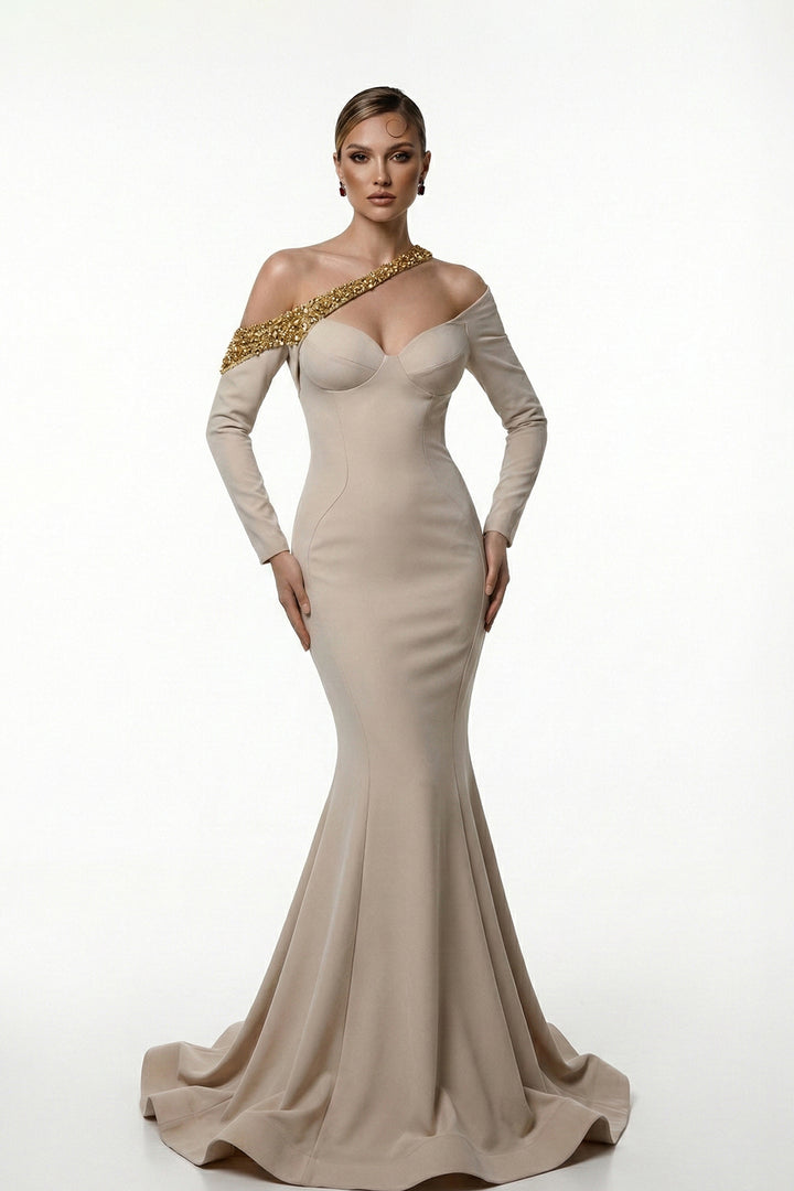 Mermaid Dress with Diagonal Strap
