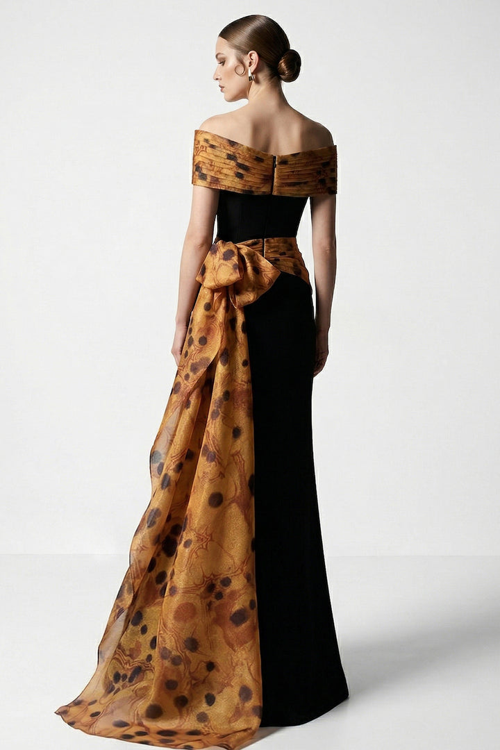 Off-The-Shoulder 3D Floral Mermaid Dress