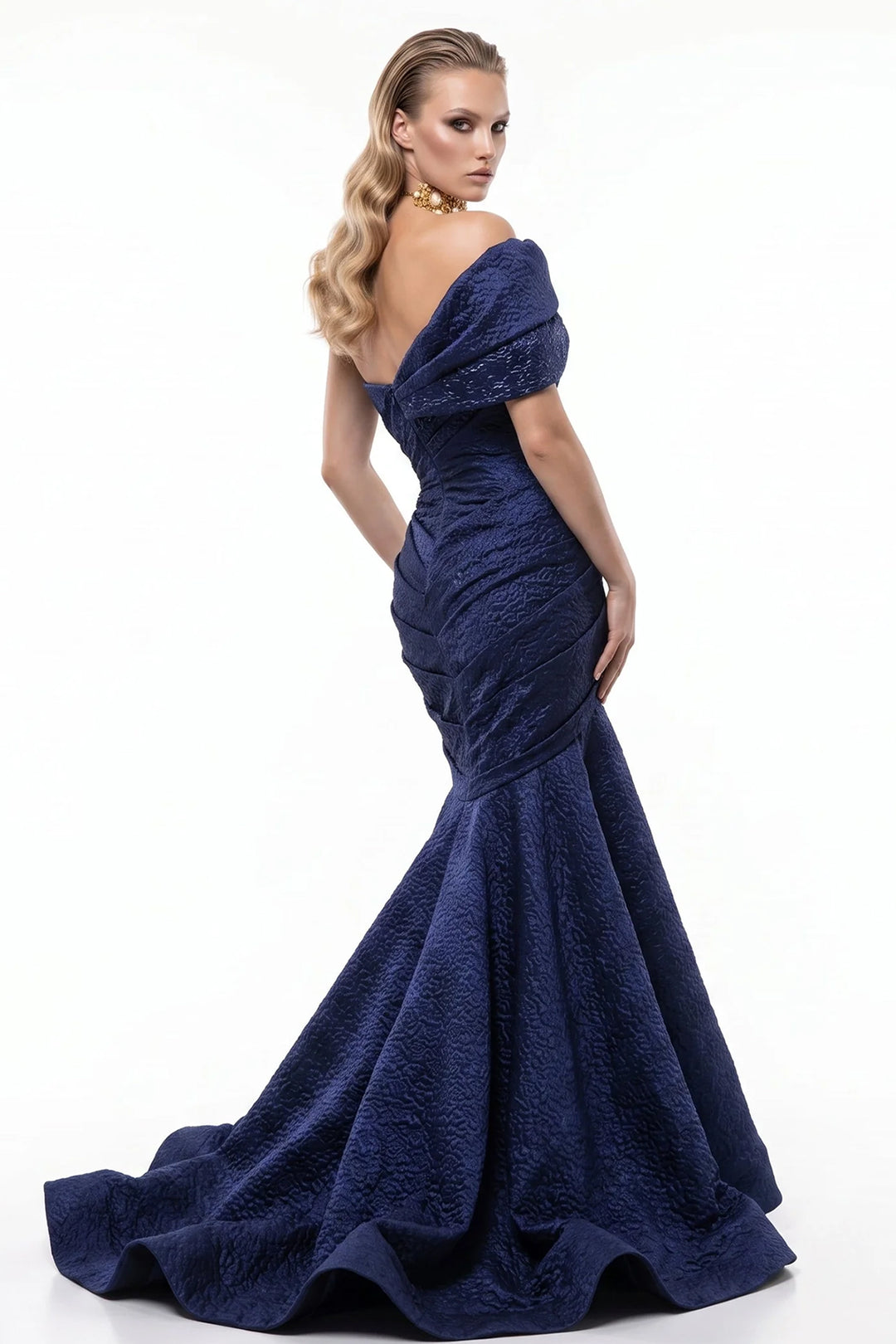 Asymmetrical Draped Mermaid Dress