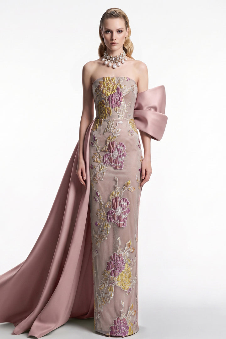 Strapless Architectural with Column Dress