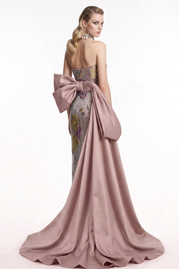Strapless Architectural with Column Dress