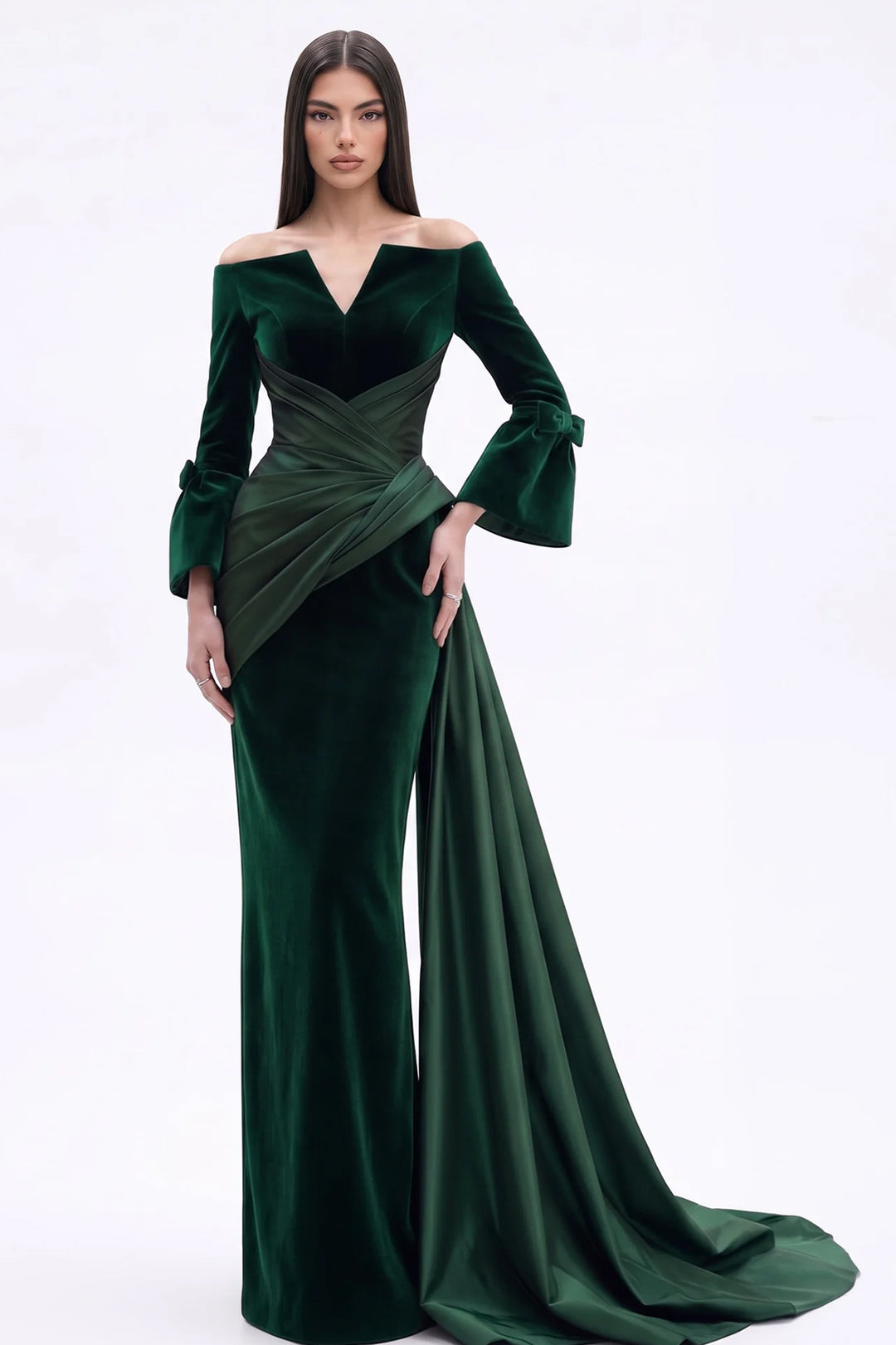 Off-The-Shoulder with Bell Sleeve Dress