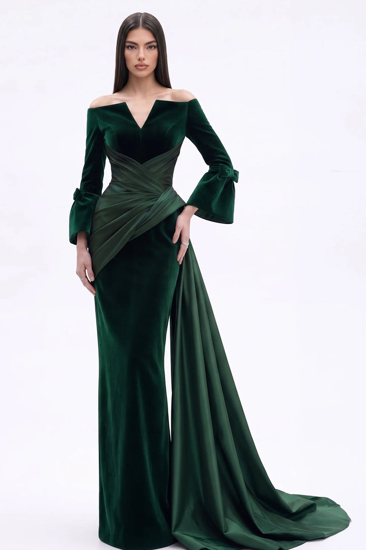 Off-The-Shoulder with Bell Sleeve Dress