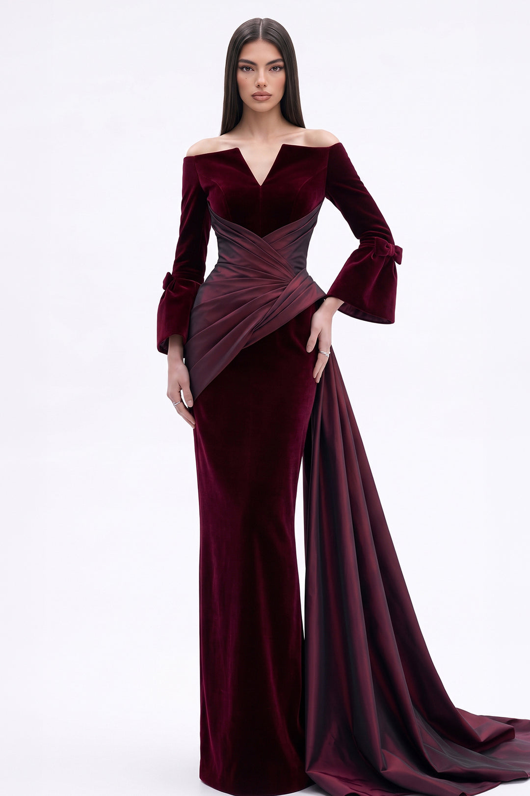 Off-The-Shoulder with Bell Sleeve Dress