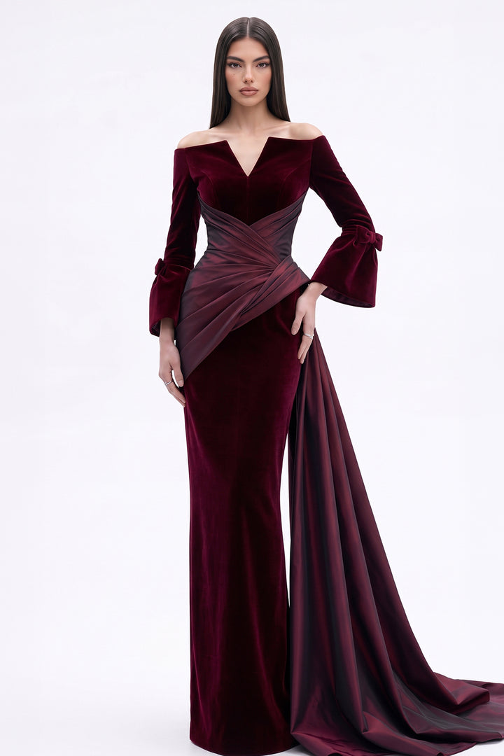 Off-The-Shoulder with Bell Sleeve Dress
