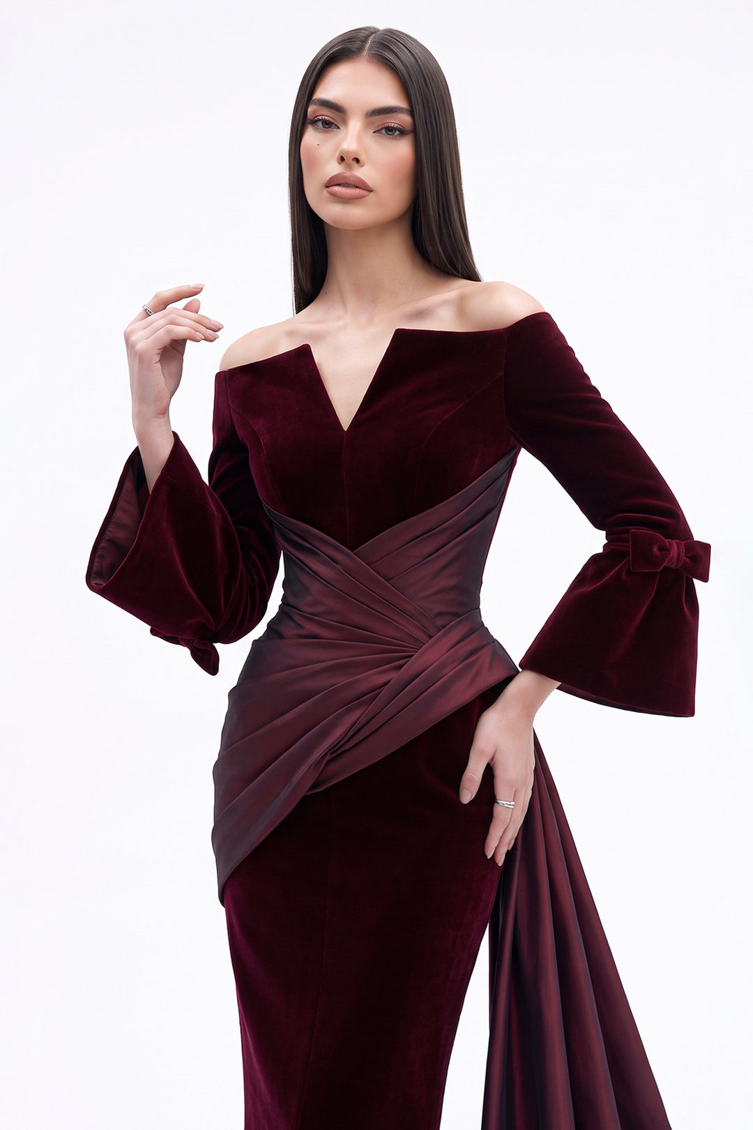 Off-The-Shoulder with Bell Sleeve Dress