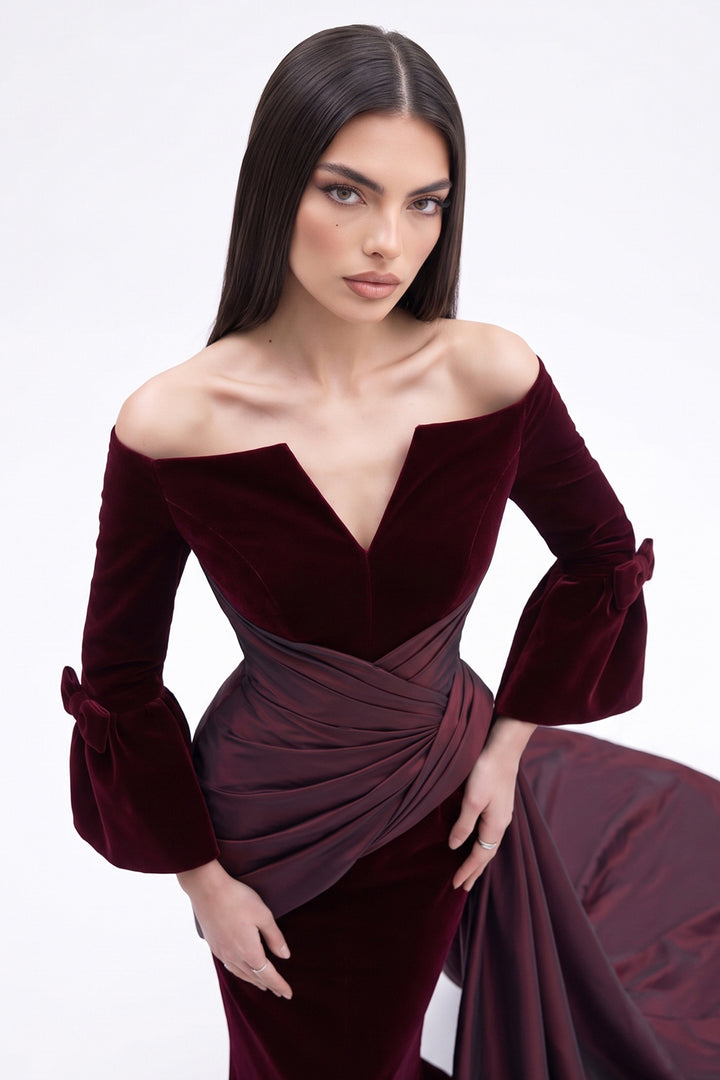 Off-The-Shoulder with Bell Sleeve Dress