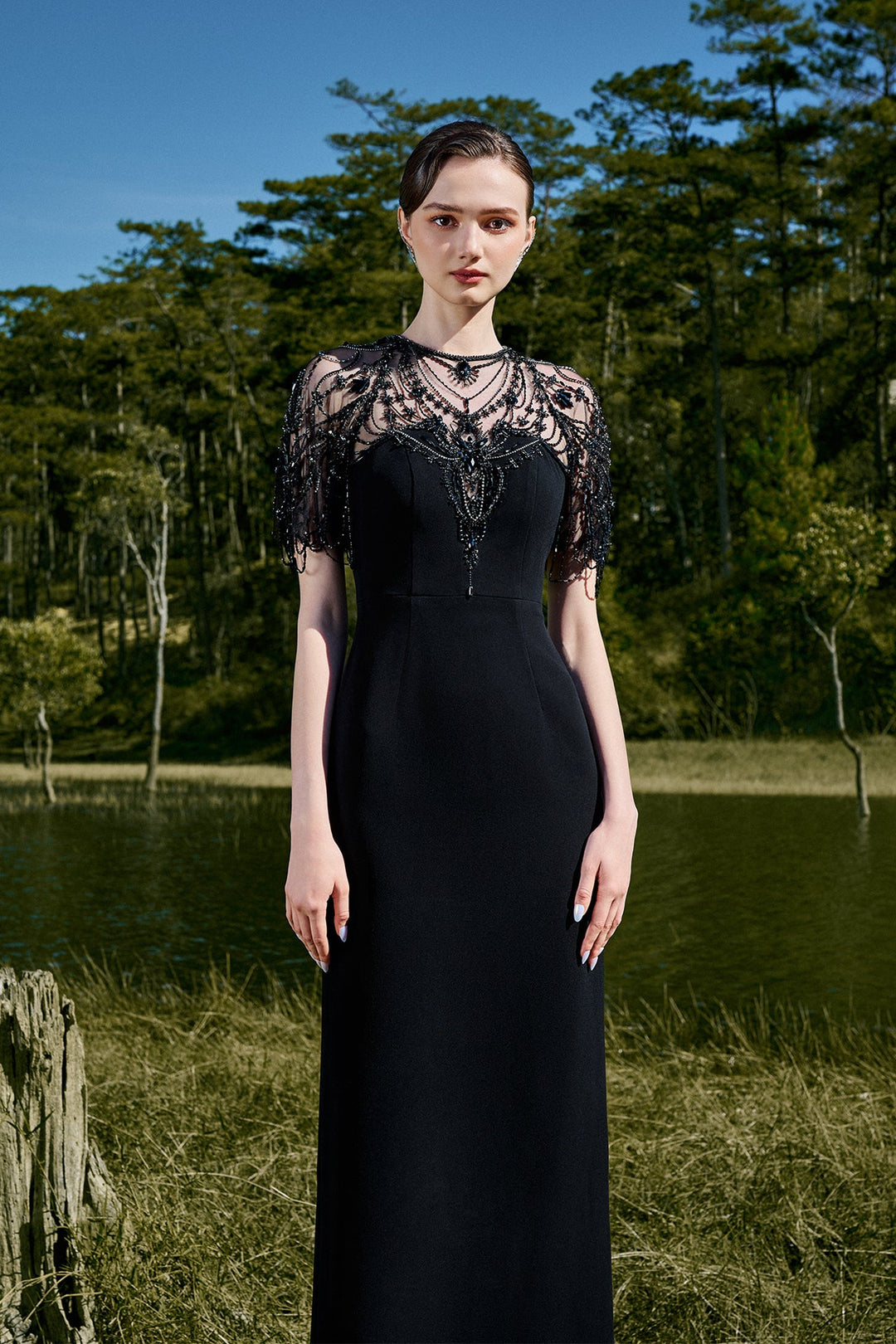 Black Dress with Beaded Embellishments