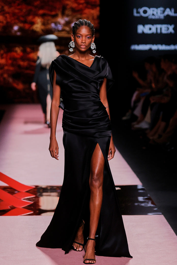 Column Dress with an Open Neckline