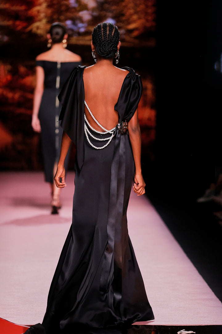 Column Dress with an Open Neckline