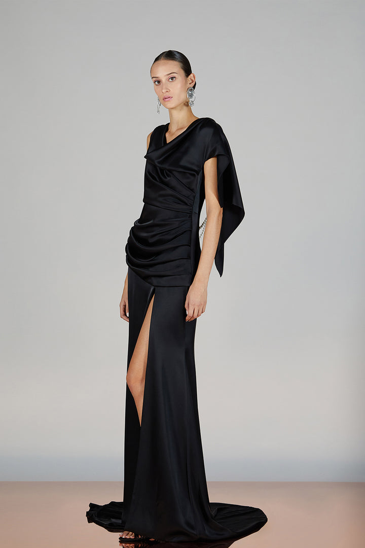 Column Dress with an Open Neckline