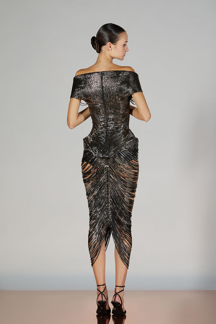 Midi with Beaded Sequins