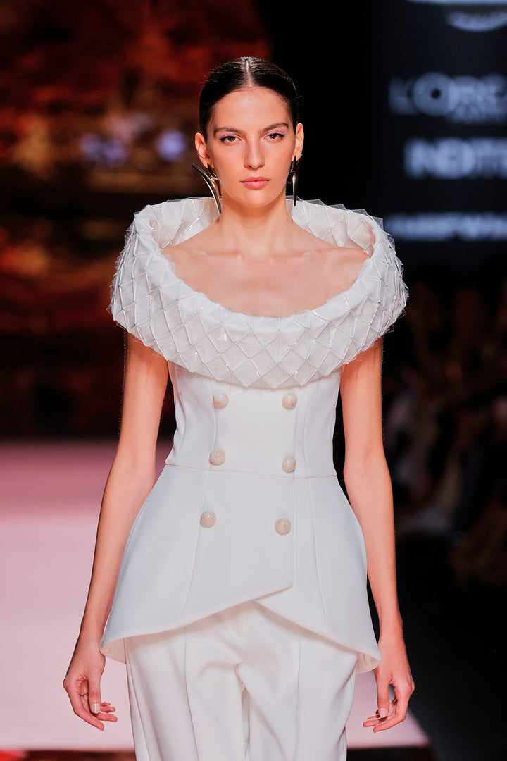 Off-The-Shoulder Crepe Set