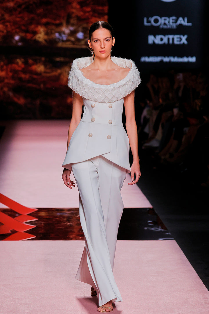 Off-The-Shoulder Crepe Set