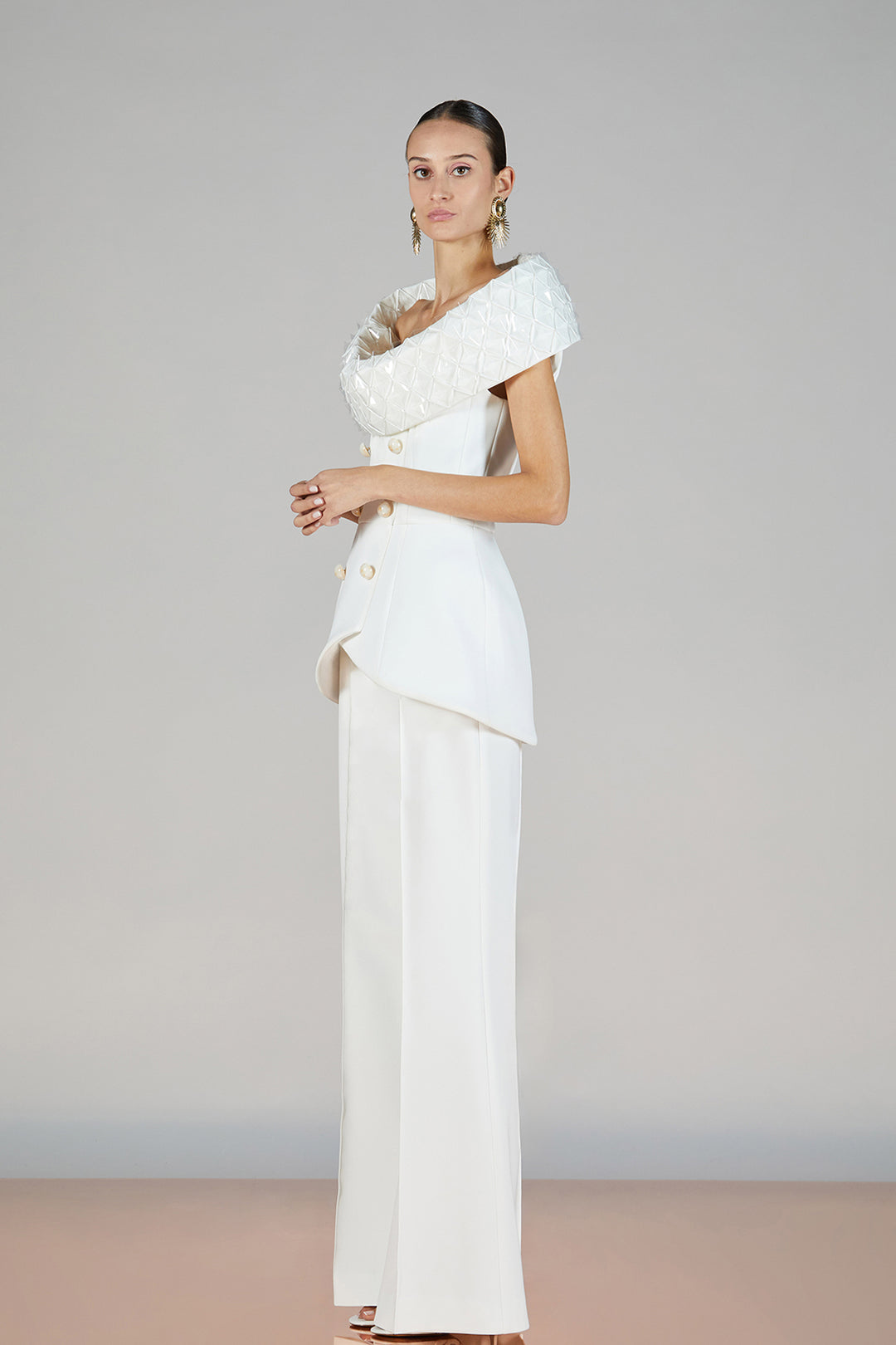 Off-The-Shoulder Crepe Set