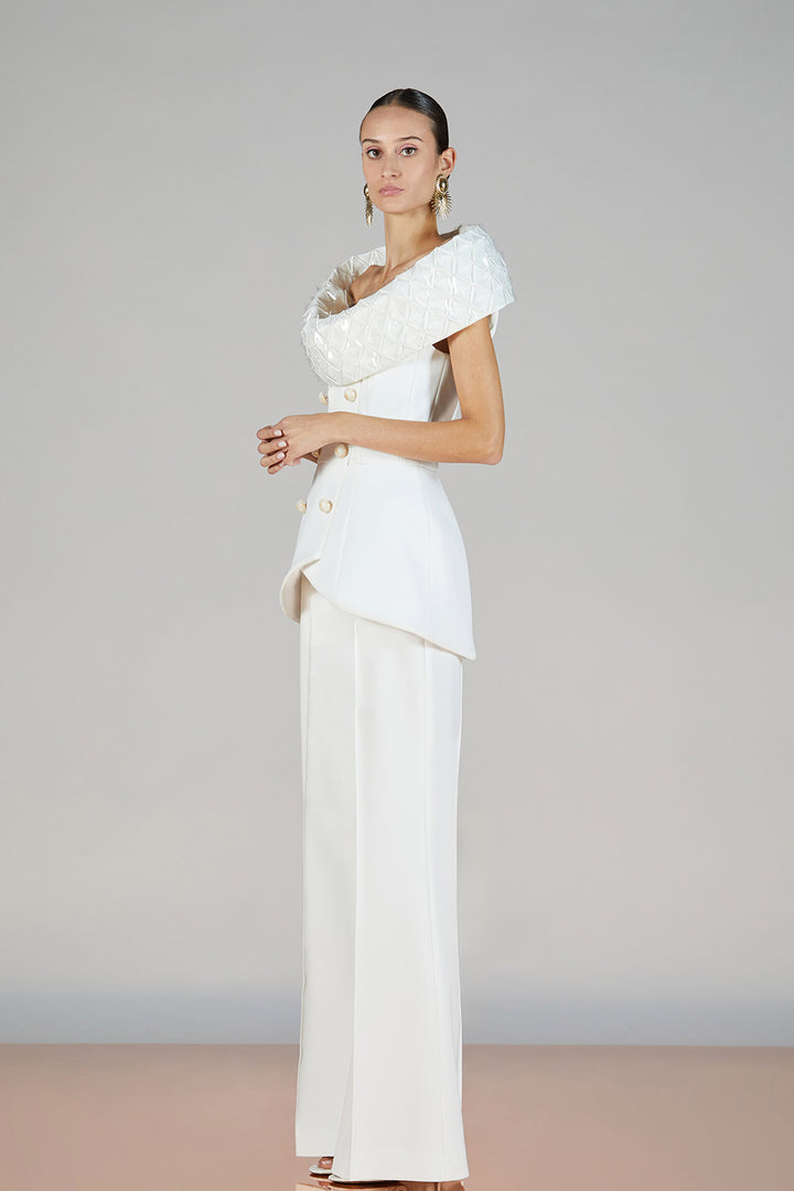 Off-The-Shoulder Crepe Set